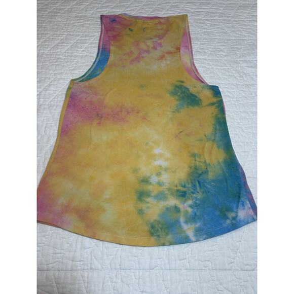 Zyia Active Hendrix Kettle Ball Moon Tie Dye Tank Top Pastel Rainbow Relaxed S - Picture 5 of 5